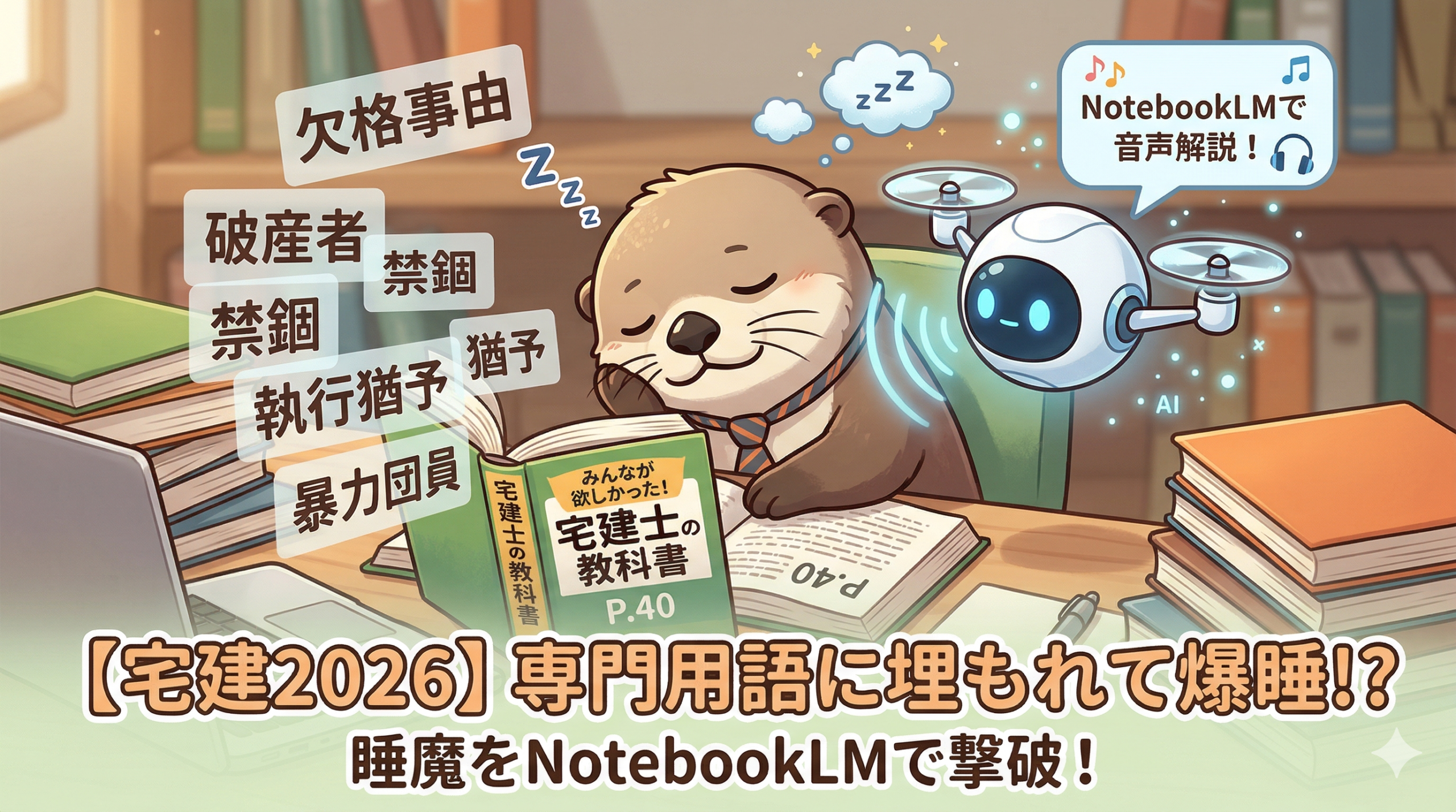 専門用語に埋もれて眠そうなビーバー